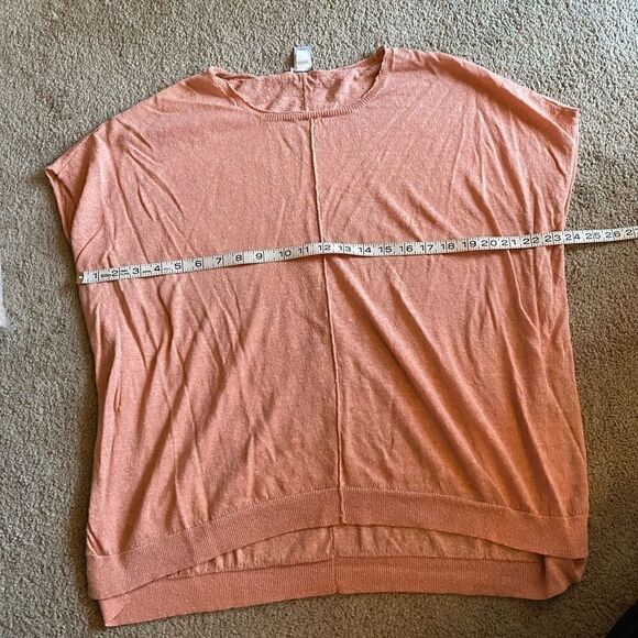 J.Jill, linen blend short sleeve coral colored top - Picture 8 of 8